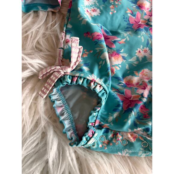 Ruffle Butts Baby Toddler Girl Long Sleeve Upf50+ One Piece Rash 18 to 24 Months - Picture 6 of 10